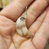 Cherry Blossom Agate Crescent Moon Pendant Sterling Silver