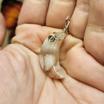 Cherry Blossom Agate Crescent Moon Pendant Sterling Silver