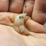 Cherry Blossom Agate Crescent Moon Pendant Sterling Silver