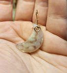 Cherry Blossom Agate Crescent Moon Pendant 14kt Rose Gold Fill