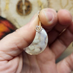 Cherry Blossom Agate Crescent Moon Pendant 14kt Rose Gold Fill