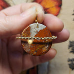 Red Moss Agate Saturn Planet Pendant Necklace in 14kt Rose Gold Fill