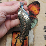 Carved Pyrite Feather Necklace