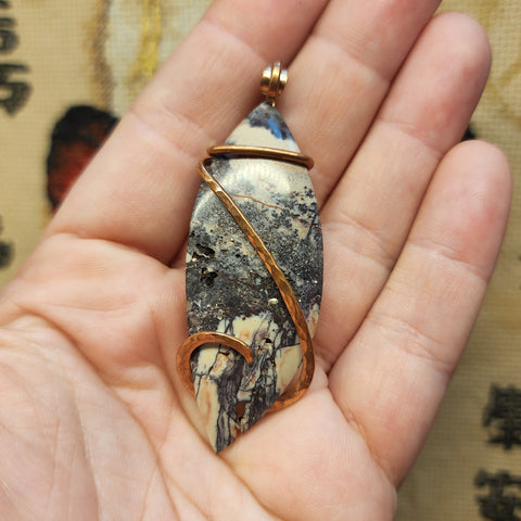 Purple Sci-Fi Jasper Pendant in Copper