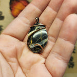 Black and White Nevada Stone Pendant in Copper
