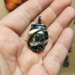 Black and White Nevada Stone Pendant in Copper