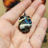 Black and White Nevada Stone Pendant in Copper