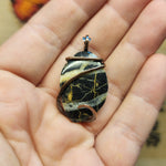 Black and White Nevada Stone Pendant in Copper