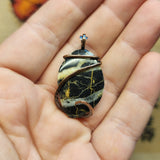 Black and White Nevada Stone Pendant in Copper