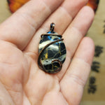 Black and White Nevada Stone Pendant in Copper