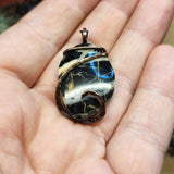 Black and White Nevada Stone Pendant in Copper
