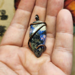 Cobaltoan Calcite Azurite Hematite Pendant in Copper