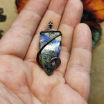Cobaltoan Calcite Azurite Hematite Pendant in Copper