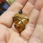 Carnelian Agate Triangle Geode Fossil Coral Pendant in Copper