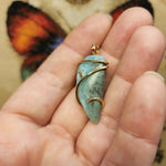 Ocean Blue Larimar Pendant in 14kt Yellow Gold Fill