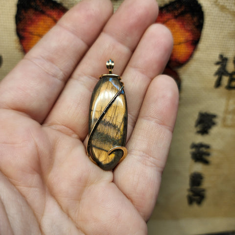 Golden Labradorite Pendant Necklace in 14kt Yellow Gold Fill