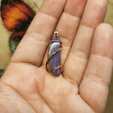 Purple Charoite Pendant in 14kt Yellow Gold Fill