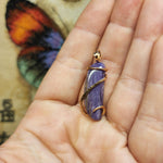 Purple Charoite Pendant in 14kt Yellow Gold Fill