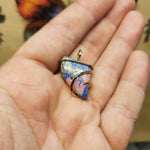 Pink Triangle Cobaltoan Calcite Azurite Hematite Pendant in 14kt Yellow Gold Fill