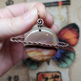 Swirled Jasper Saturn Planet Pendant Necklace