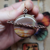 Swirled Jasper Saturn Planet Pendant Necklace