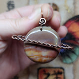 Swirled Jasper Saturn Planet Pendant Necklace