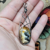 Elven Oregon Bumblebee Plume Agate Pendant in Sterling Silver 2023 Dig