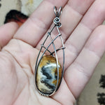 Elven Oregon Bumblebee Plume Agate Pendant in Sterling Silver 2023 Dig