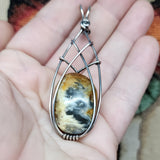 Elven Oregon Bumblebee Plume Agate Pendant in Sterling Silver 2023 Dig