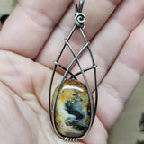 Elven Oregon Bumblebee Plume Agate Pendant in Sterling Silver 2023 Dig