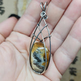 Elven Oregon Bumblebee Plume Agate Pendant in Sterling Silver 2023 Dig