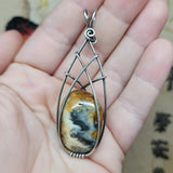 Elven Oregon Bumblebee Plume Agate Pendant in Sterling Silver 2023 Dig
