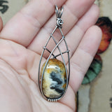 Elven Oregon Bumblebee Plume Agate Pendant in Sterling Silver 2023 Dig