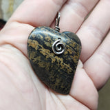 Sonora Dendritic Picture Jasper Heart Pendant in Sterling Silver