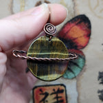 Tiger Eye Saturn Planet Pendant Necklace