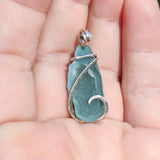 Green Tabasco Drusy Quartz Crystal Geode Pendant in Sterling Silver