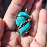 Large Cloud Mountain Turquoise Nugget Pendant in 14kt Rose Gold Fill
