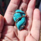 Large Cloud Mountain Turquoise Nugget Pendant in 14kt Rose Gold Fill