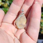 Large Tabasco Drusy Quartz Crystal Geode Pendant in Sterling Silver