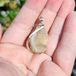 Large Tabasco Drusy Quartz Crystal Geode Pendant in Sterling Silver