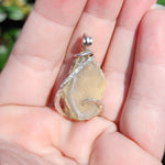 Large Tabasco Drusy Quartz Crystal Geode Pendant in Sterling Silver