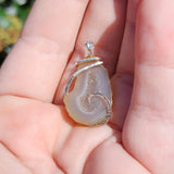 Crystal Cave Tabasco Drusy Quartz Crystal Geode Pendant in Sterling Silver