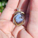 Carnelian Bubble Agate Tabasco Drusy Quartz Crystal Geode Pendant in Sterling Silver