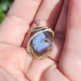 Carnelian Bubble Agate Tabasco Drusy Quartz Crystal Geode Pendant in Sterling Silver