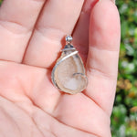 Oregon Raindrop Tabasco Drusy Quartz Crystal Geode Pendant in Sterling Silver