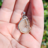 Oregon Raindrop Tabasco Drusy Quartz Crystal Geode Pendant in Sterling Silver