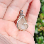 Oregon Raindrop Tabasco Drusy Quartz Crystal Geode Pendant in Sterling Silver