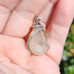 Oregon Raindrop Tabasco Drusy Quartz Crystal Geode Pendant in Sterling Silver