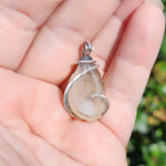 Oregon Raindrop Tabasco Drusy Quartz Crystal Geode Pendant in Sterling Silver