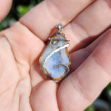 Polka Dot Tabasco Drusy Quartz Crystal Geode Pendant in Sterling Silver